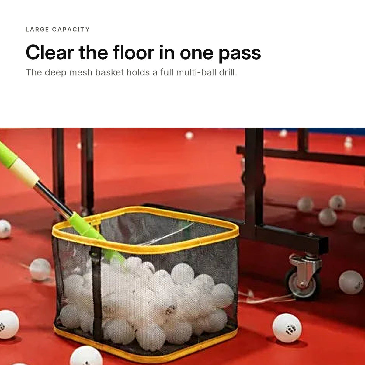 Extendable ball pick-up net